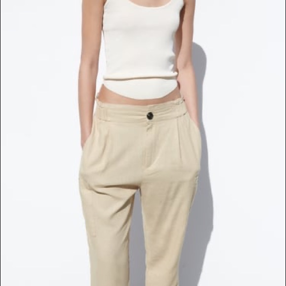 ZARA Cream Pants - Picture 3 of 5